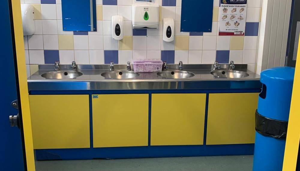 School Toilet Refurbishment Wigan - school toilet refurbishments Merseyside as a result commercial locker and bench installation thus commercial bathroom installation Wirral - School and commercial washroom installation - Greater Manchester and North West