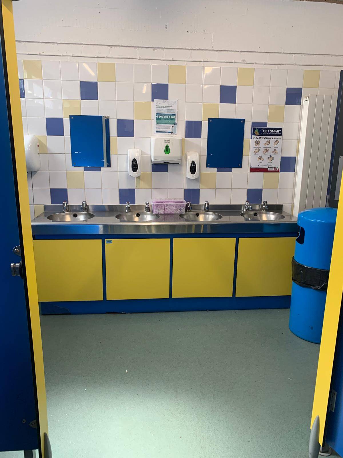 School Toilet Refurbishment Wigan - school toilet refurbishments Merseyside as a result commercial locker and bench installation thus commercial bathroom installation Wirral - School and commercial washroom installation - Greater Manchester and North West